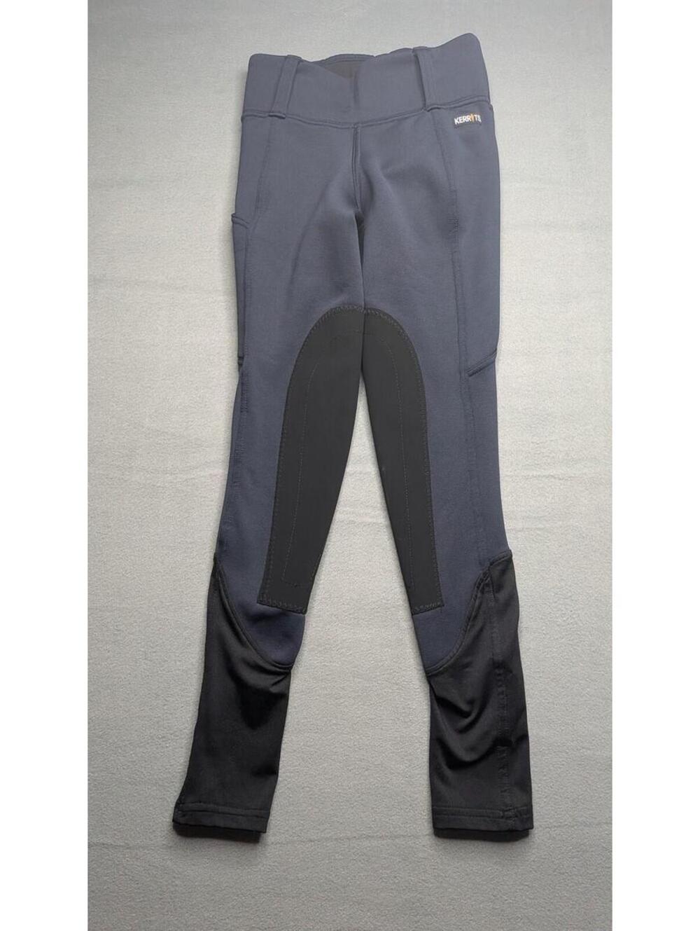 Kerrits Pants Womens XS Blue Fleece Riding Breeches Knee Patch Winter Warm